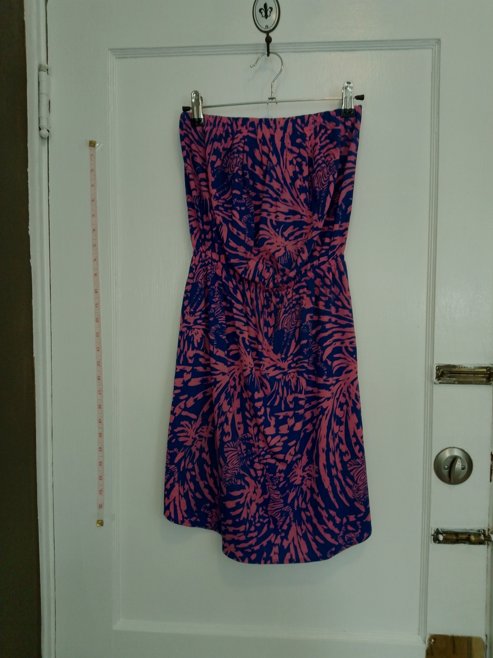 Lilly Pulitzer Strapless Floral Dress - Pink & Blue